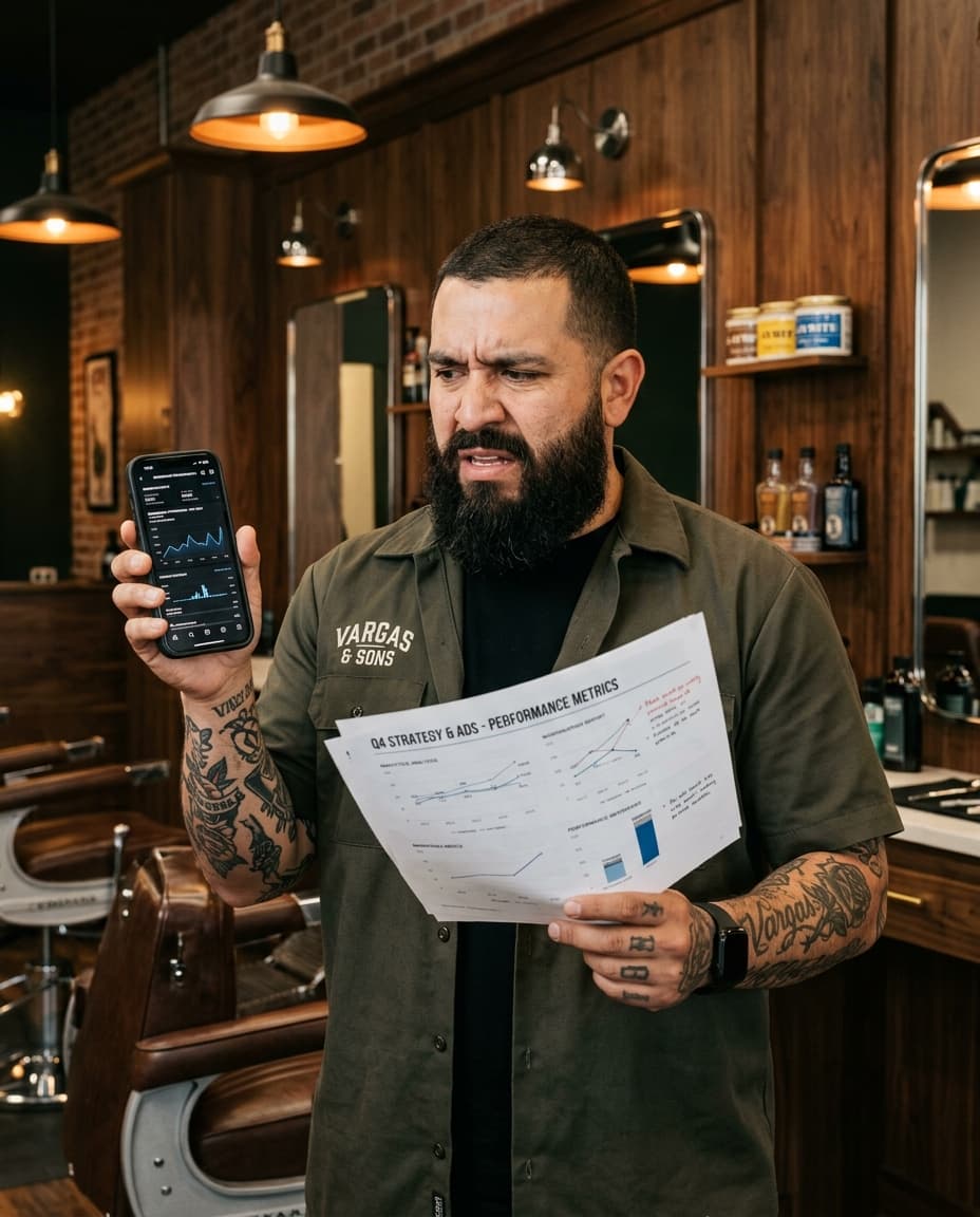 Owner reviewing confusing agency dashboard charts