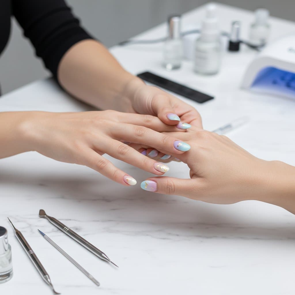Nail studio with pink decor